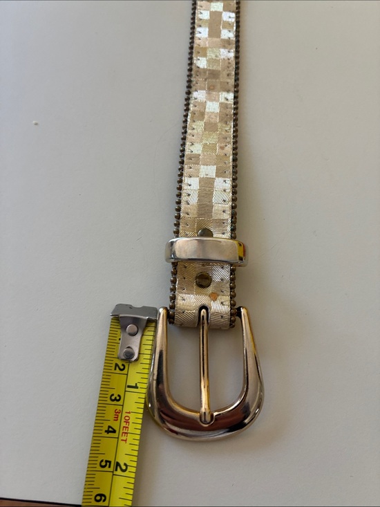Vintage Gold Women\'s Belt with Decorative Check Detail Elite Fresno California main image 9